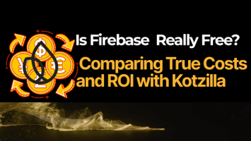 Firebase vs Kotzilla comparison article header with golden coins and flame effects